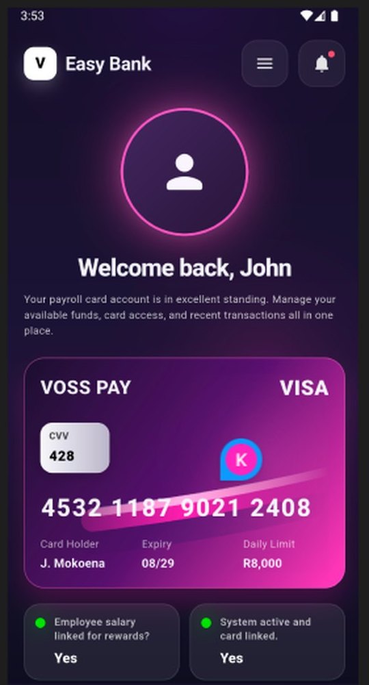 Card details and account status in the LynkPay app
